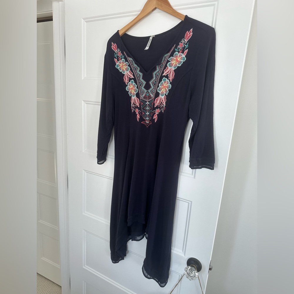 Monoreno Boho Navy Asymmetrical dress